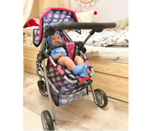 WOOPIE ROYAL Wózek dla Lalek Regulowane Siedzisko 4 Koła