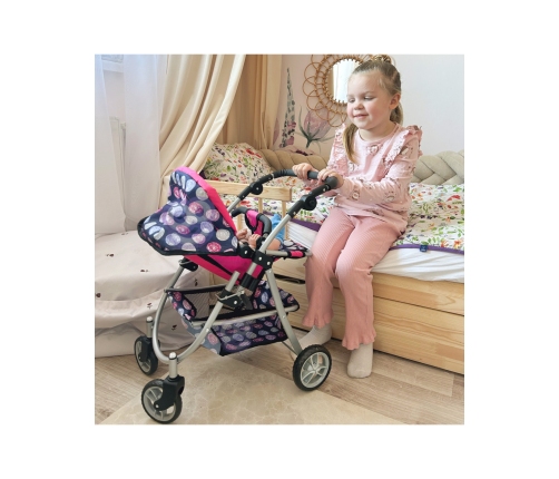 WOOPIE ROYAL Wózek dla Lalek Regulowane Siedzisko 4 Koła