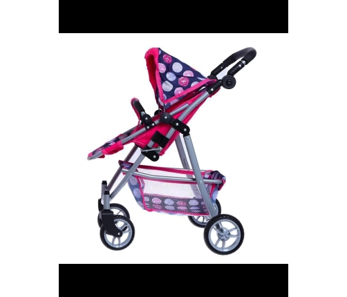 WOOPIE ROYAL Wózek dla Lalek Regulowane Siedzisko 4 Koła