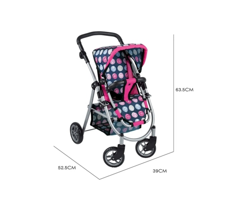 WOOPIE ROYAL Wózek dla Lalek Regulowane Siedzisko 4 Koła