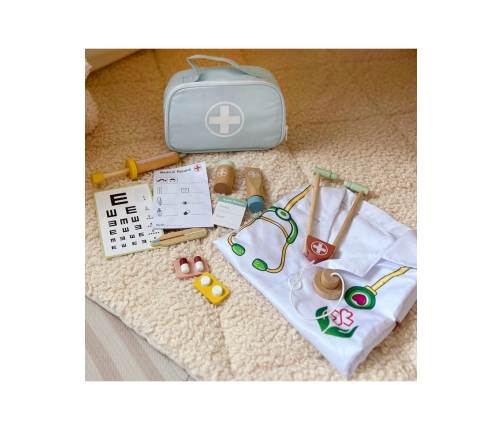 TOOKY TOY Drewniany Zestaw Małego Lekarza Doktora w Walizce z Akcesoriami