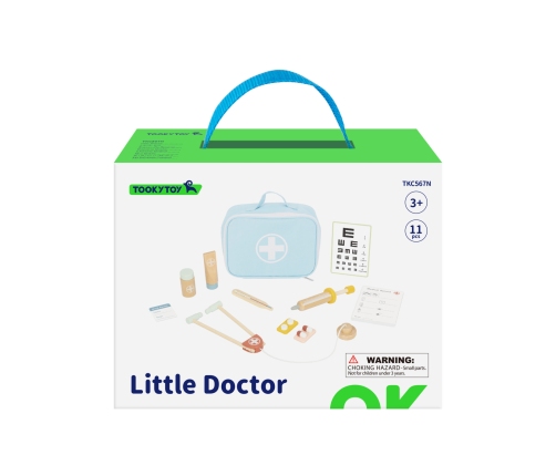 TOOKY TOY Drewniany Zestaw Małego Lekarza Doktora w Walizce z Akcesoriami
