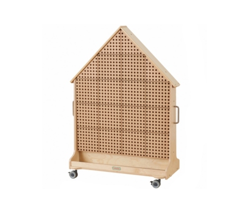 MASTERKIDZ Drewniana Tablica STEM Wolnostojąca XXL w Kształcie Domu