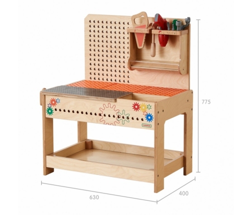 MASTERKIDZ Drewniany Warsztat XXL Montessori STEM z Narzędziami