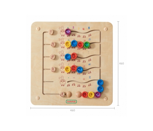 MASTERKIDZ Kolorowe Gąsieniczki Nauka Liczb i Ilości - Tablica Ścienna Edukacyjna Montessori