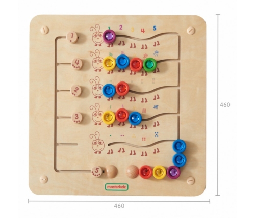 MASTERKIDZ Kolorowe Gąsieniczki Nauka Liczb i Ilości - Tablica Ścienna Edukacyjna Montessori
