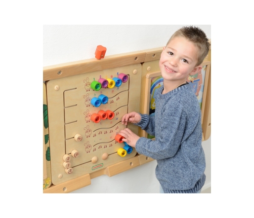 MASTERKIDZ Kolorowe Gąsieniczki Nauka Liczb i Ilości - Tablica Ścienna Edukacyjna Montessori