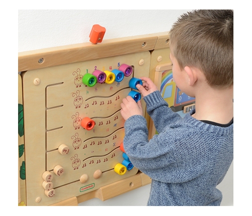 MASTERKIDZ Kolorowe Gąsieniczki Nauka Liczb i Ilości - Tablica Ścienna Edukacyjna Montessori