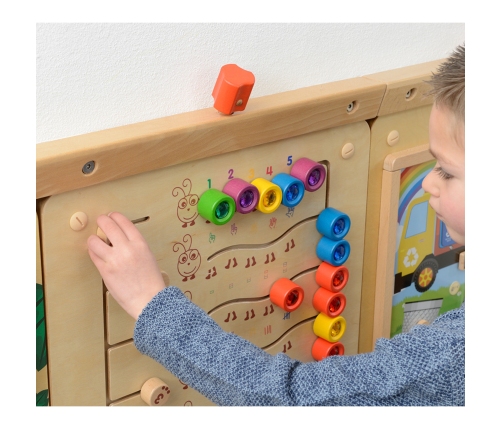 MASTERKIDZ Kolorowe Gąsieniczki Nauka Liczb i Ilości - Tablica Ścienna Edukacyjna Montessori