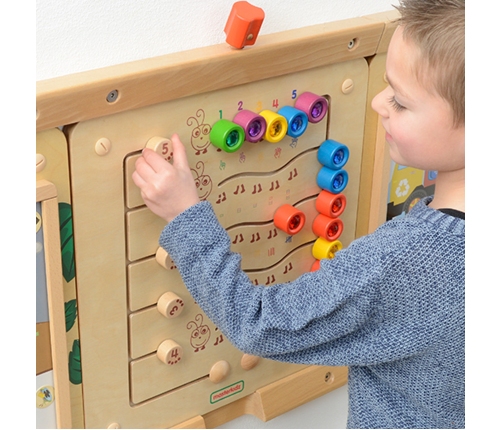 MASTERKIDZ Kolorowe Gąsieniczki Nauka Liczb i Ilości - Tablica Ścienna Edukacyjna Montessori