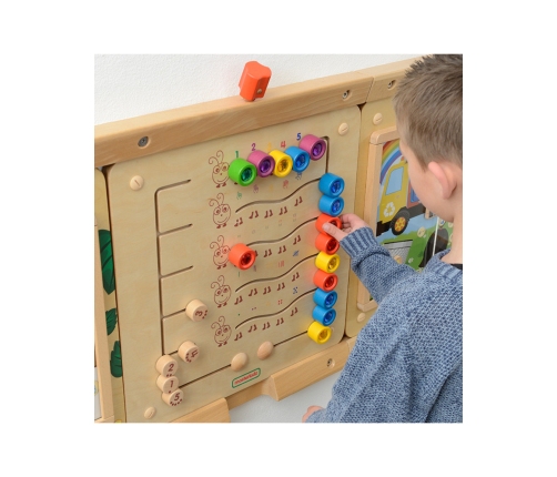 MASTERKIDZ Kolorowe Gąsieniczki Nauka Liczb i Ilości - Tablica Ścienna Edukacyjna Montessori