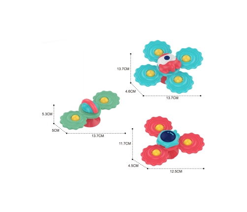WOOPIE BABY Gryzak Spinner Wirujący z Przyssawką Zestaw 3 szt_20SZT