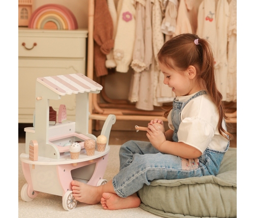 WOOPIE GREEN Lodziarnia XXL Sklepik Pastelowy Wózek z Lodami