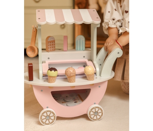 WOOPIE GREEN Lodziarnia XXL Sklepik Pastelowy Wózek z Lodami