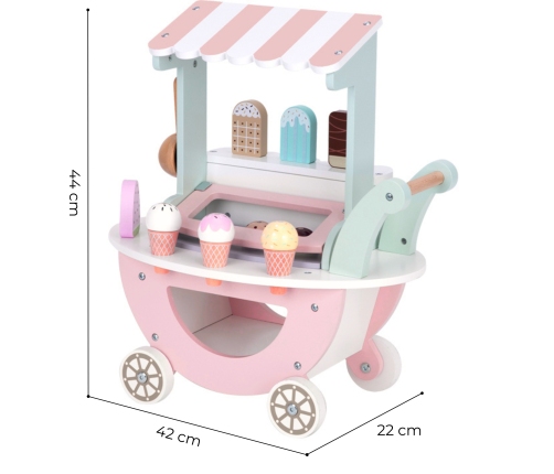 WOOPIE GREEN Lodziarnia XXL Sklepik Pastelowy Wózek z Lodami