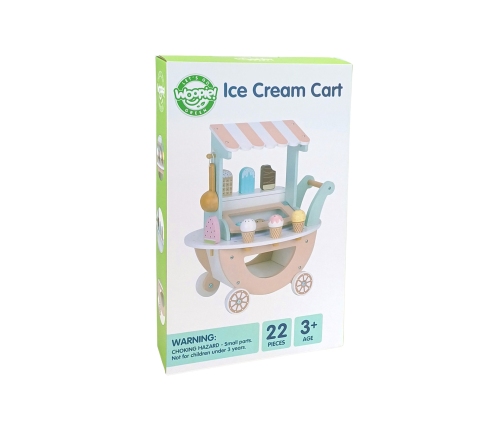 WOOPIE GREEN Lodziarnia XXL Sklepik Pastelowy Wózek z Lodami