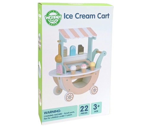 WOOPIE GREEN Lodziarnia XXL Sklepik Pastelowy Wózek z Lodami