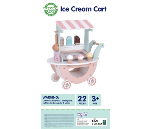 WOOPIE GREEN Lodziarnia XXL Sklepik Pastelowy Wózek z Lodami