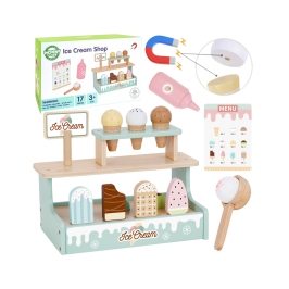 WOOPIE GREEN Drewniana Lodziarnia Sklepik Zestaw z Lodami Stragan 16 EL WOOPIE GREEN Drewniana Lodziarnia Sklepik Zestaw z Lodami Stragan 16 EL