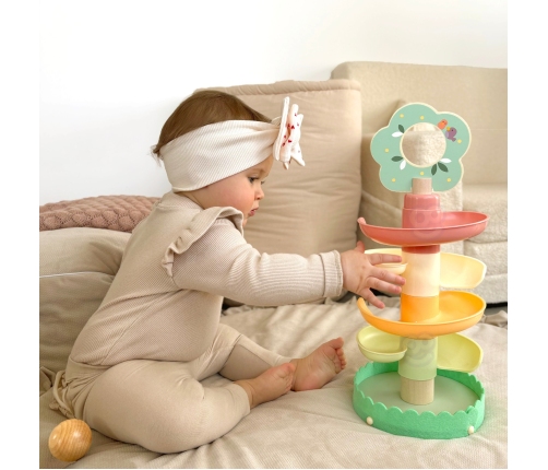 WOOPIE GREEN Drewniany Kulodrom Tor Kulkowy 6EL Sensoryczne Edukacyjny