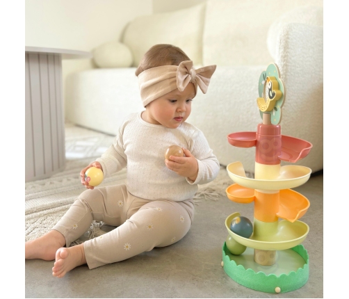 WOOPIE GREEN Drewniany Kulodrom Tor Kulkowy 6EL Sensoryczne Edukacyjny