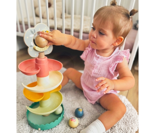 WOOPIE GREEN Drewniany Kulodrom Tor Kulkowy 6EL Sensoryczne Edukacyjny