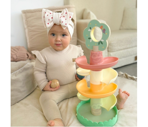 WOOPIE GREEN Drewniany Kulodrom Tor Kulkowy 6EL Sensoryczne Edukacyjny