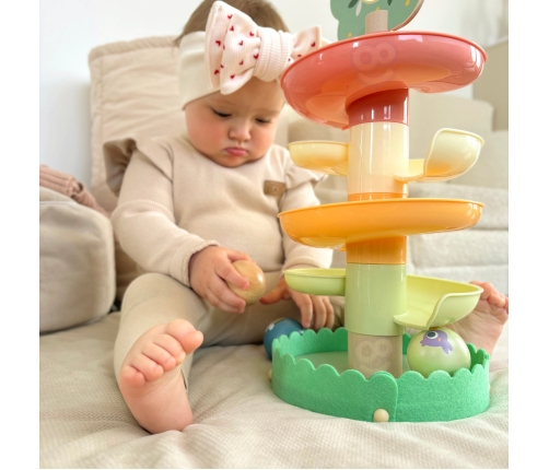 WOOPIE GREEN Drewniany Kulodrom Tor Kulkowy 6EL Sensoryczne Edukacyjny