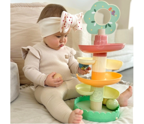 WOOPIE GREEN Drewniany Kulodrom Tor Kulkowy 6EL Sensoryczne Edukacyjny