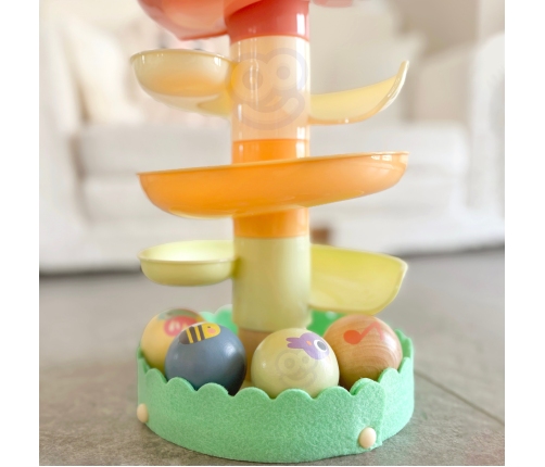 WOOPIE GREEN Drewniany Kulodrom Tor Kulkowy 6EL Sensoryczne Edukacyjny