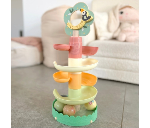 WOOPIE GREEN Drewniany Kulodrom Tor Kulkowy 6EL Sensoryczne Edukacyjny