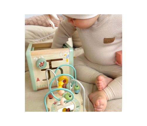 WOOPIE GREEN Drewniana Kostka Aktywności Multifunkcyjna Edukacyjna Sorter