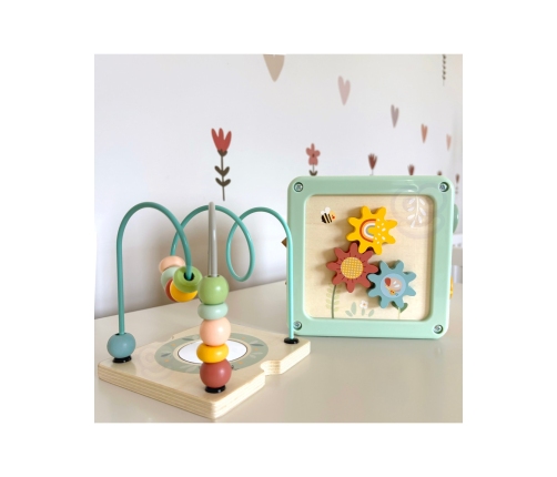 WOOPIE GREEN Drewniana Kostka Aktywności Multifunkcyjna Edukacyjna Sorter