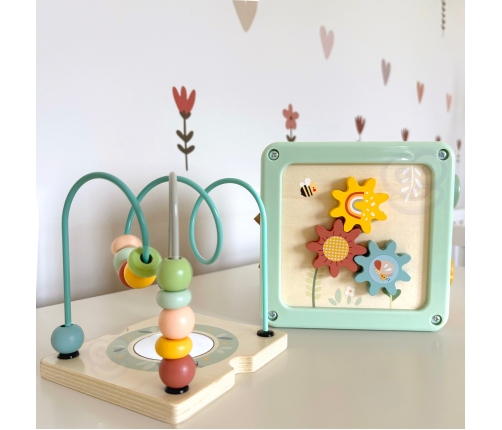 WOOPIE GREEN Drewniana Kostka Aktywności Multifunkcyjna Edukacyjna Sorter