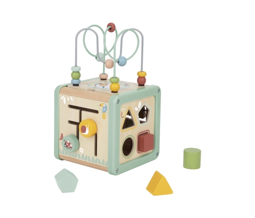 WOOPIE GREEN Drewniana Kostka Aktywności Multifunkcyjna Edukacyjna Sorter