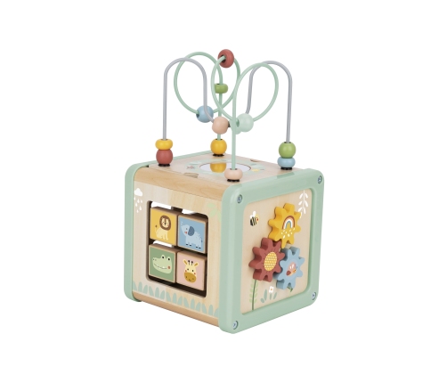 WOOPIE GREEN Drewniana Kostka Aktywności Multifunkcyjna Edukacyjna Sorter