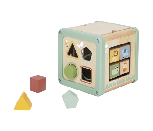WOOPIE GREEN Drewniana Kostka Aktywności Multifunkcyjna Edukacyjna Sorter