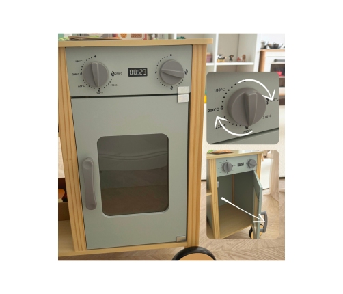 WOOPIE GREEN Sklepik Duży Wielofunkcyjny Drewniany Stragan Food Truck 73 el