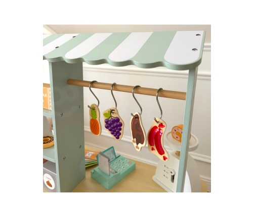 WOOPIE GREEN Sklepik Duży Wielofunkcyjny Drewniany Stragan Food Truck 73 el