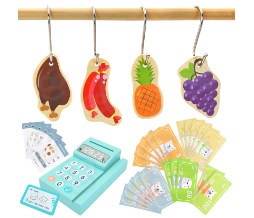 WOOPIE GREEN Sklepik Duży Wielofunkcyjny Drewniany Stragan Food Truck 73 el