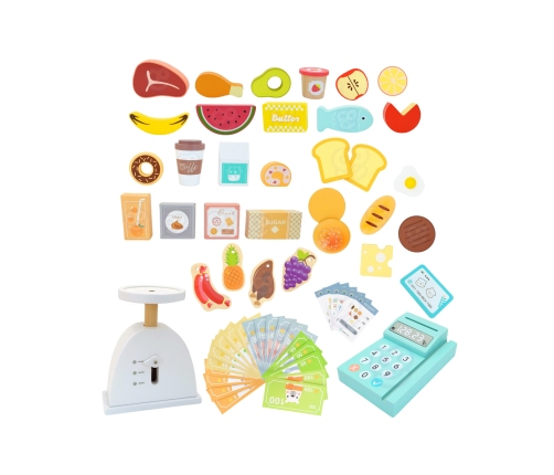 WOOPIE GREEN Sklepik Duży Wielofunkcyjny Drewniany Stragan Food Truck 73 el