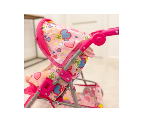 WOOPIE ROYAL Spacerówka Wózek dla Lalek Serca Kolorowe