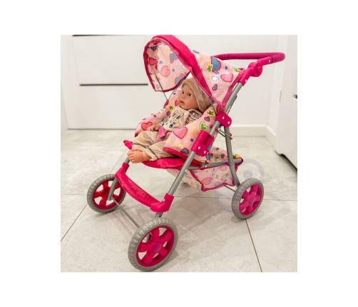 WOOPIE ROYAL Spacerówka Wózek dla Lalek Serca Kolorowe