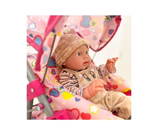 WOOPIE ROYAL Spacerówka Wózek dla Lalek Serca Kolorowe