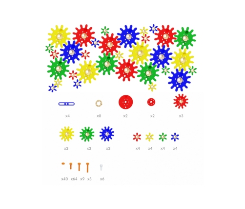 MASTERKIDZ Zestaw Akcesoriów Mix Koła Zębate do Paneli Ściennych STEM 198 el.