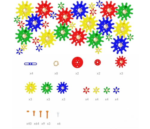 MASTERKIDZ Zestaw Akcesoriów Mix Koła Zębate do Paneli Ściennych STEM 198 el.