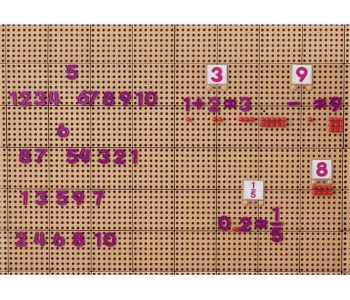 MASTERKIDZ Zestaw Cyferek i Znaków do Nauki Liczenia i Matematyki do Paneli Ściennych STEM 82 el.
