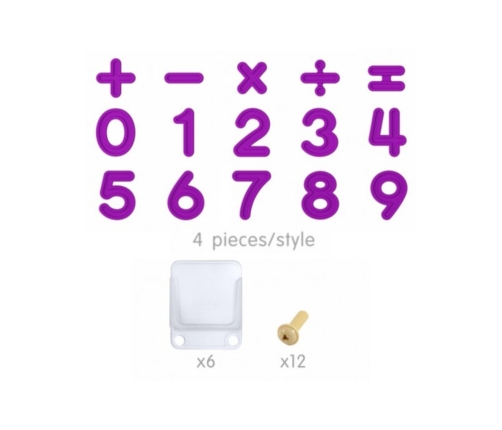 MASTERKIDZ Zestaw Cyferek i Znaków do Nauki Liczenia i Matematyki do Paneli Ściennych STEM 82 el.