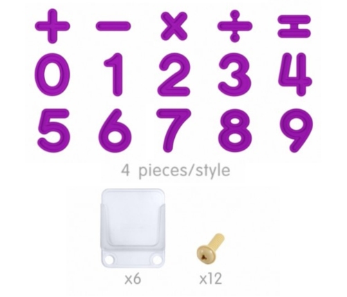 MASTERKIDZ Zestaw Cyferek i Znaków do Nauki Liczenia i Matematyki do Paneli Ściennych STEM 82 el.