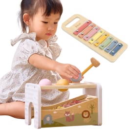 VIGA Drewniany Zestaw Wybijanka + Cymbałki Ksylofon 2w1 VIGA Drewniany Zestaw Wybijanka + Cymbałki Ksylofon 2w1